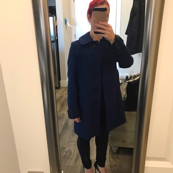 Burberry blue angora x wool coat - size 4 (authentic) - Picture 5 of 11